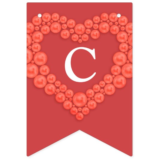 Koraal bruiloft 35e verjaardag aangepaste foto vlaggetjes (Tweede vlag)