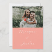 Koraal bruiloft foto save the date (Achterkant)