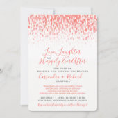 Koraal bruiloft gelofte verlenging 1 jaar op geluk kaart (Voorkant)