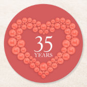 Koraal bruiloft jubileum hart foto onderzetters (Voorkant)