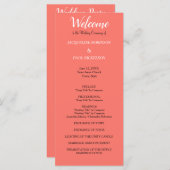 Koraal bruiloft programma programmakaart (Voorkant / Achterkant)