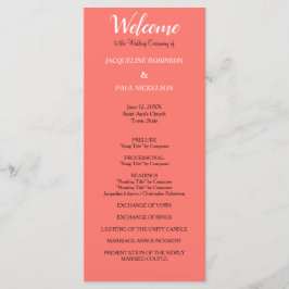 Koraal bruiloft programma programmakaart