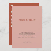 Koraal bruiloft uitnodiging, roest bruiloft uitnod