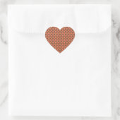 Koraal Bruin Geruit Ruit Plaid Patroon Hart Sticker (Tas)