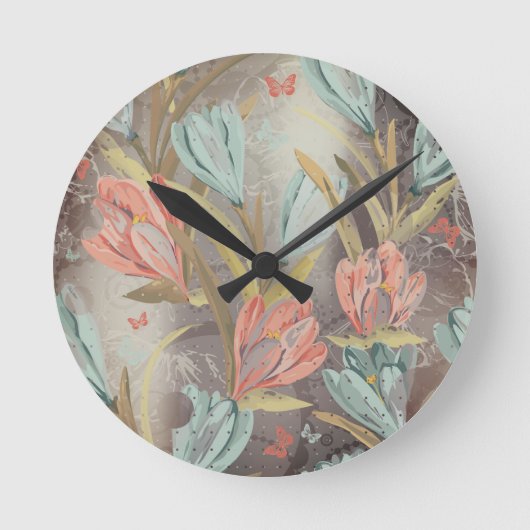 Koraal bruin Koffieblauw ivoren vlinder Ronde Klok (Voorkant)