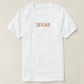 Koraal + Bruin Monogram Bruiloftsfeest Bruidsmeisj T-shirt (Design voorkant)