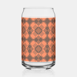 Koraal Bruine Geruite Argyle Patroon Blikvorm Glas