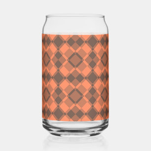 Koraal Bruine Geruite Argyle Patroon Blikvorm Glas
