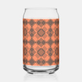 Koraal Bruine Geruite Argyle Patroon Blikvorm Glas (Achterkant)