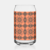 Koraal Bruine Geruite Argyle Patroon Blikvorm Glas (Rechts)