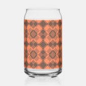 Koraal Bruine Geruite Argyle Patroon Blikvorm Glas (Links)