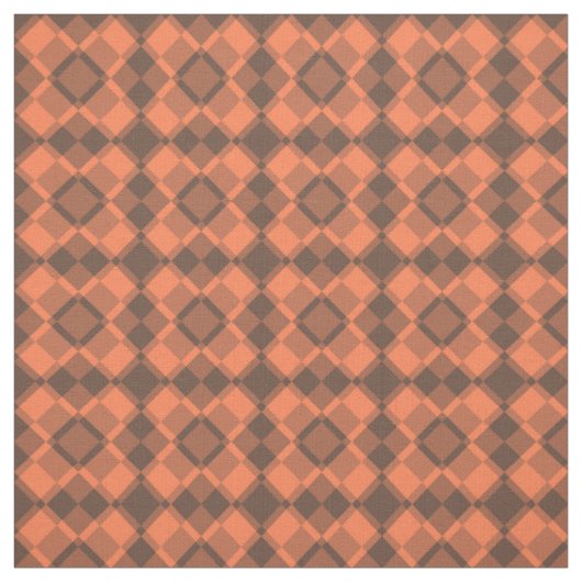 Koraal Bruine Geruite Argyle Patroon Stof (Swatch)