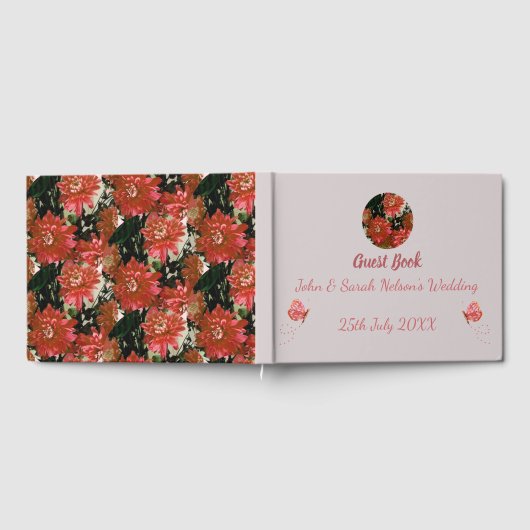 Koraal Butterflies Floral Gastenboek (Volledig)