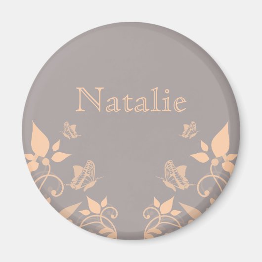 Koraal Butterfly Floral Magnet (Voorkant)