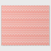 Koraal Chevron Ikat Pattern-pakpapier Cadeaupapier (Vlak)