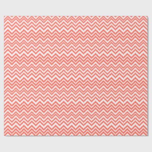 Koraal Chevron Ikat Pattern-pakpapier Cadeaupapier (Vlak)