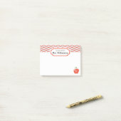 Koraal Chevron Perzik/Apple Monogrammed Leraar Opm Post-it® Notes (Op bureau)