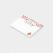 Koraal Chevron Perzik/Apple Monogrammed Leraar Opm Post-it® Notes (Schuin)