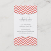 Koraal Chevron Zigzag Gepersonaliseerd Monogram Visitekaartje (Achterkant)