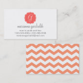 Koraal Chevron Zigzag Stripes Contactkaartje (Voorkant / Achterkant)