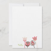 Koraal Chocolade Ivoor Funky Flowers Save the Date (Achterkant)