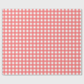  koraal Classy Gingham Pattern Cadeaupapier (Vlak)
