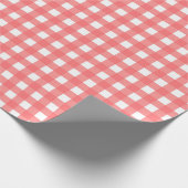 koraal Classy Gingham Pattern Cadeaupapier (Hoek)