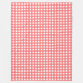koraal Classy Gingham Pattern Fleece Deken (Voorkant)