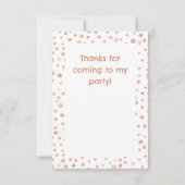 Koraal Confetti Waterverf Stippen Dank u kaart (Achterkant)