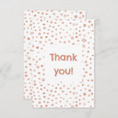 Koraal Confetti Waterverf Stippen Dank u kaart (Voorkant / Achterkant)