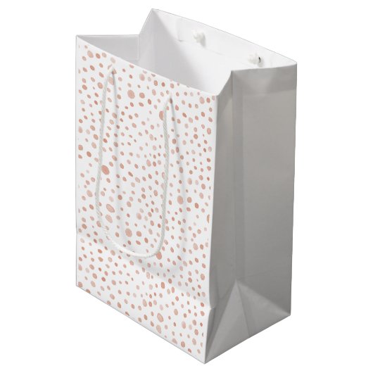 Koraal Confetti Waterverf Stippen Gift Bag Medium Cadeauzakje (Voorkant Gekanteld)