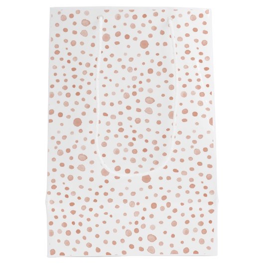 Koraal Confetti Waterverf Stippen Gift Bag Medium Cadeauzakje (Achterkant)