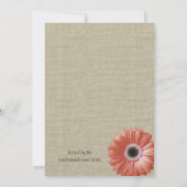 Koraal Daisy en Kant Vrijgezellenfeest Kaart (Achterkant)