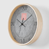 Koraal  Damask Monogram Klok (Hoek)