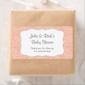 Koraal Damask Water Bottle gunst - pas het aan! Etiket (Insitu)