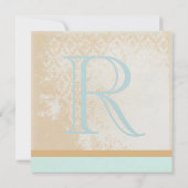 Koraal Damast Vogelkooi Bruiloft Save the Date Kaart (Achterkant)