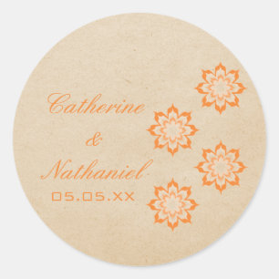 Koraal Daring Floral Blooms Weddenschappen Ronde Sticker