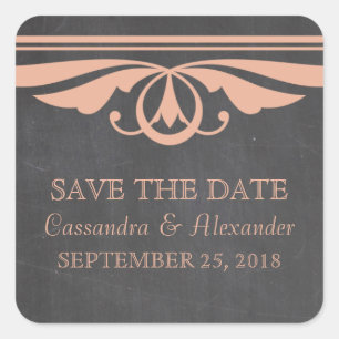 Koraal deco-alkboard Opslaan van de datum-Stickers Vierkante Sticker