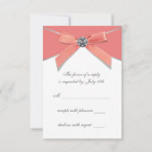 Koraal Diamonds Koraal Sweet 16 Verjaardagsfeest R RSVP Kaartje (Achterkant)