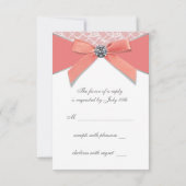 Koraal Diamonds Koraal Sweet 16 Verjaardagsfeest R RSVP Kaartje (Achterkant)