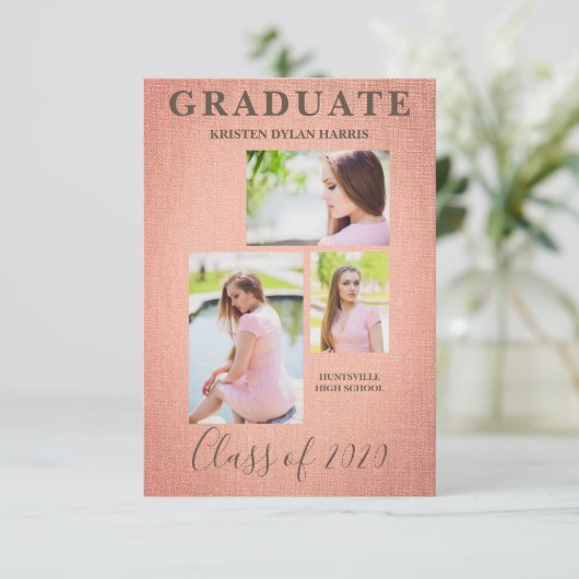 Koraal Drie Foto's Collage Afstuderen Textiel (Staand voorkant)