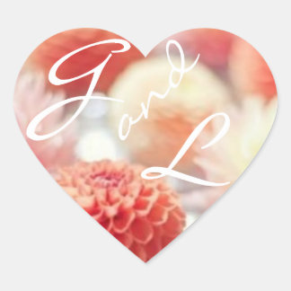 Koraal drijvende monoagram Stickers van het hart