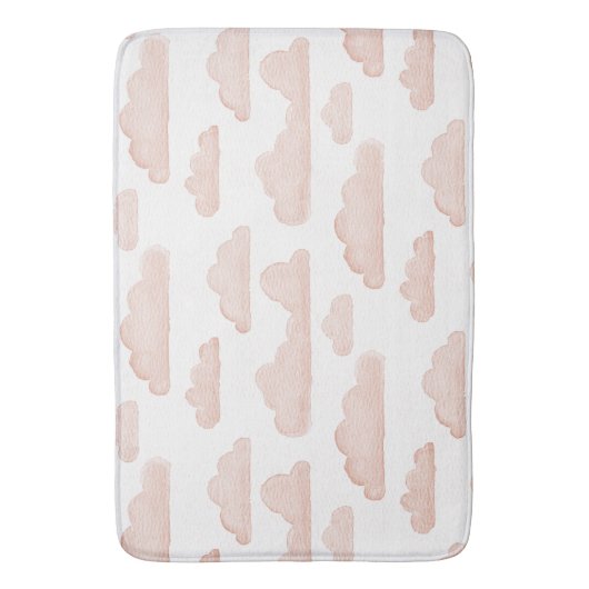 Koraal Droomtijd Waterverf Wolken Bad Mat (Voorkant Verticaal)