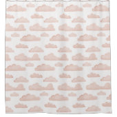 Koraal Droomtijd Waterverf Wolken Douchegordijn (Voorkant)