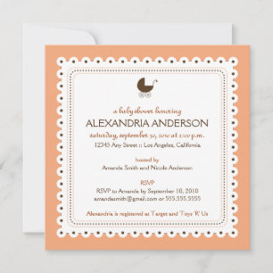(Koraal) Edelwaardig Aangepast Baby shower Kaart