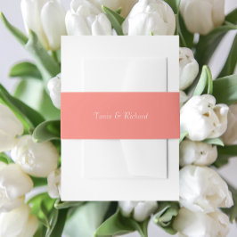 Koraal Eenvoudige Gestileerde Naam Trouwen Uitnodigingen Wikkel