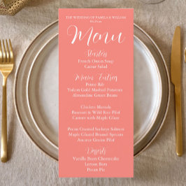Koraal Eenvoudige Stijl Trouwdiner Menu