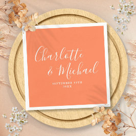 Koraal Elegante Handtekening Script Trouw Servet