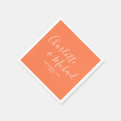 Koraal Elegante Handtekening Trouwscript Servet (Hoek)