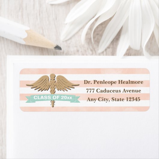 KORAAL EN AQUA CADUCEUS AFSTUDEREN ETIKET (Insitu)